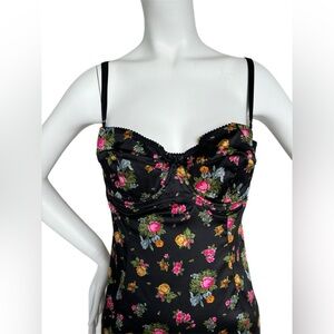 90s silk dolce and Gabbana vintage floral bustier dress